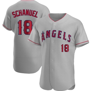 Gray Nolan Schanuel Men's Los Angeles Angels Road Jersey - Authentic Big Tall