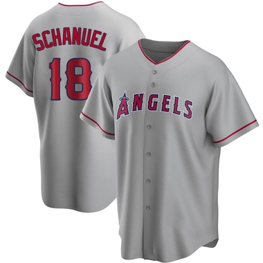 Nolan Schanuel Men's Los Angeles Angels Silver Road Jersey - Replica Big Tall