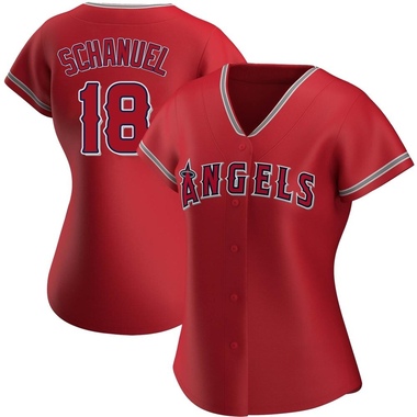 Red Nolan Schanuel Women's Los Angeles Angels Alternate Jersey - Replica Plus Size