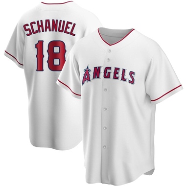 White Nolan Schanuel Youth Los Angeles Angels Home Jersey - Replica